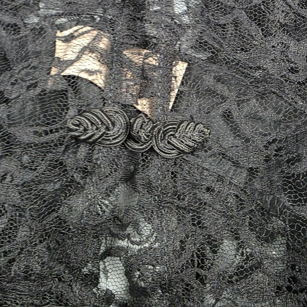 Recollections Lace Corset Black Victorian Ruffles Flowers Edwardian Gothic sz M - Picture 4 of 12